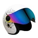 Turtle Helmet Star with Visor Open Face Design with Scratch Resistive Rainbow Visor &amp; Hard Shell ABS Plastic Helmet-Parent