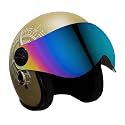 Turtle Helmet Star with Visor Open Face Design with Scratch Resistive Rainbow Visor &amp; Hard Shell ABS Plastic Helmet-Parent
