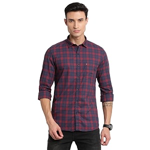 Turtle Men 100 Cotton Navy Blue Checkered