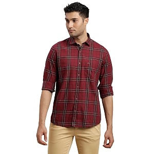 Turtle Men 100 Cotton Slim Fit Maroon