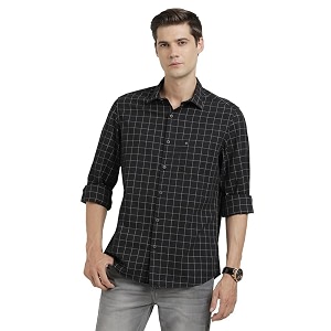 Turtle Men 100 Cotton Slim Fit Check
