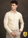 TURTLE Men Checkered Casual Beige Shirt