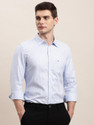 TURTLE Men Checkered Casual Light Blue Shirt