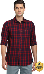 TURTLE Men Checkered Casual Red Shirt