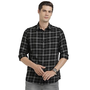 Turtle Men Cotton Melange Slim Fit Black