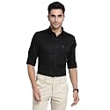 Turtle Men Cotton Stretch Black Solid Slim