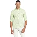 Turtle Men Light Green Cotton Printed Slim
