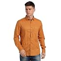 Turtle Men Mustard Cotton Printed Slim Fit