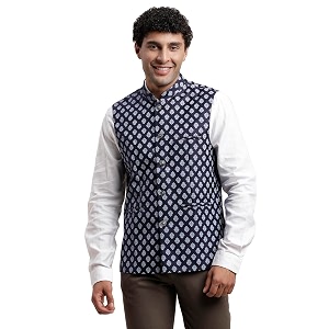 Turtle Men Poly Cotton Blue Printed Party