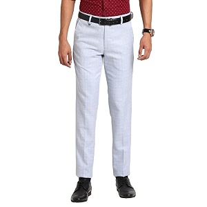 Turtle Men Poly Viscose Light Blue Checkered