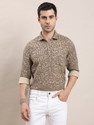 TURTLE Men Printed Casual Brown Shirt