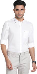 TURTLE Men Self Design Casual White Shirt