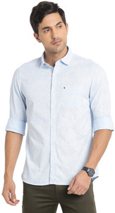 TURTLE Men Solid Casual Light Blue White