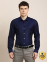 TURTLE Men Solid Formal Blue Shirt