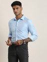 TURTLE Men Solid Formal Light Blue Shirt