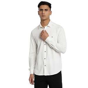 Turtle Men White Knitted Printed Slim Fit
