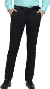 TURTLE Skinny Fit Men Black Trousers