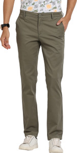 TURTLE Skinny Fit Men Dark Green Trousers