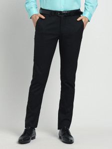 TURTLE Slim Fit Men Black Trousers