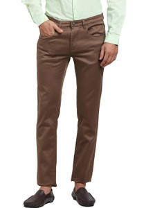 TURTLE Tapered Fit Men Brown Jeans