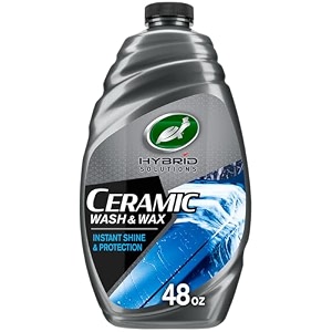 turtle wax hybrid solutions ceramic car wash and wax 142l gentle ph neutral car shampoo with extreme water beading paint protection high gloss spot-free long-lasting car wax shine fruity scent