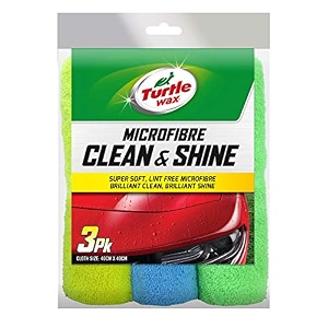 turtle wax microfibre clean amp shine  soft microfiber cleaning cloths for car bike amp home cleaning polishing wiping dusting amp detailing pack of 3