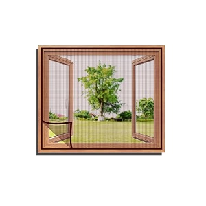 TurtleGrip Customizable Window Mosquito Net - Brown