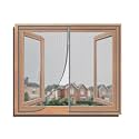 TurtleGrip Fiberglass Pre-Stitched Window Mosquito Net with Zipper for All Types of Window &amp; Size, Self Adhesive Hook Tape Height 180 cms X Width 180 cms (70x70 inches or 6x6 feet) - Grey