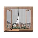 TurtleGrip Fiberglass Pre-Stitched Window Mosquito Net with Zipper for All Types of Window &amp; Size, Self Adhesive Hook Tape Height 140 cms X Width 180 cms (55x70 inches or 4.6x6 feet) - Black