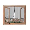 TurtleGrip Fiberglass Pre-Stitched Window Mosquito Net with Zipper for All Types of Window &amp; Size, Self Adhesive Hook Tape Height 140 cms X Width 210 cms (55x83 inches or 4.6x6.8 feet) - Black