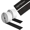 TurtleGrip Hook and Loop Tape, Self Adhesive Heavy Duty Hook Loop Strip Mounting Tape,DIY Self Adhesive Tape, Crafting,Indoor and Outdoor 2Mx25MM (Black)