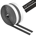 TurtleGrip Hook and Loop Tape, Self Adhesive Heavy Duty Hook Loop Strip Mounting Tape,DIY Self Adhesive Tape, Crafting,Indoor and Outdoor 2Mx25MM (Black)