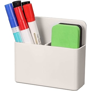 turtlegrip magnetic holder white pack of 1 holder for whiteboard magnet pencil cup storage organizer for school metal cabinets office home fridge and lockers