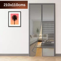 TurtleGrip Door Mosquito Net with Full Frame Main Doors, New Leaf Design Polyester Washable Adults Mosquito Net (Grey-210*110cms, Frame Hung)