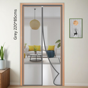 turtlegrip polyester door mosquito net for main doors bedroom kitchen  balcony doors polyester washable adults mosquito net 22085cms_grey ceiling hung