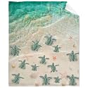 Turtles On The Beach Throw Blanket - Super Soft Flannel Fleece Blanket for Gifts, Plush Lightweight Fuzzy Cozy Blanket Microfiber for Couch Sofa Bed All Season S 50"X40" for Kid