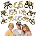 Turypaty 1981 45th Birthday Paper Glasses Photo Props Decorations Supplies