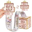 Turypaty Happy 10th Birthday Pull-Out Money Gift Box, 10th Party Cash Gift