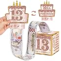 Turypaty Happy 13th Birthday Pull-Out Money Gift Box, 13th Party Cash Gift