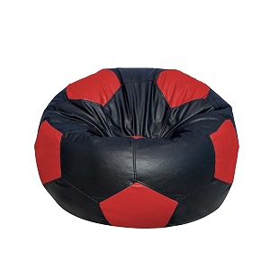 football bean bag with beans filled for kids and adults both xxxl black and red dimension - 70cmx70cmx60cm faux leather