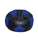 Football Bean Bag with Beans Filled for Kids and Adults Both (XXXL) (Black and Blue) (Dimension - 70cmx70cmx60cm)