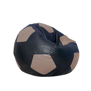 football shape bean bag with beans filled for kids and adults both xxxl black and cream dimension - 70cmx70cmx60cm
