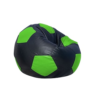 football shape bean bag with beans filled for kids and adults both xxxl black and green dimension - 70cmx70cmx60cm
