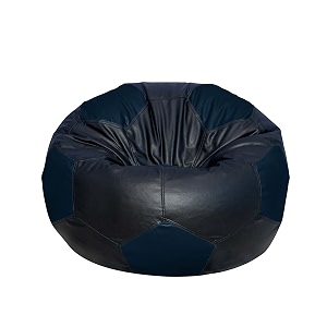 football shape bean bag with beans filled for kids and adults xxxl black and navy blue dimension - 70cmx70cmx60cm