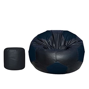 tusa lifestyle football shape bean bag filled with beansfillers with footstool black amp navy