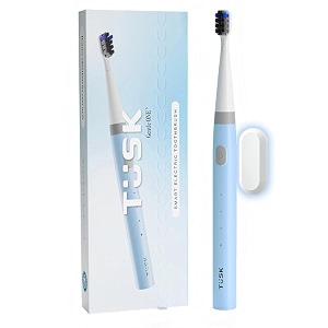 tusk smart electric toothbrush for adults amp kids 3 modes rechargeable sonic brush with 30 days battery soft bristles waterproof design c-type charging timer for efficient cleaning sky blue