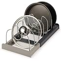 Expanding Cookware Organizer Space Saving Storage For Pan Lids Baking Trays Pot & Pan Organizers Countertop Rack Pot Lid Organizers Pot Racks Pot Holder Stainless Steel Adjustable Dividers
