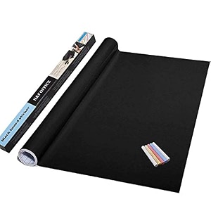 plastic black board for wall  45x200 cm removable writing board for wall sticker  chalkboard decal with 5 chalks for home school office college kitchen amp kids