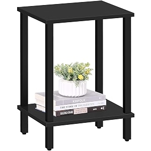 tutotak end table side table nightstand 2-tier storage shelf