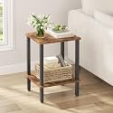 TUTOTAK End Table, Side Table, Nightstand, 2-Tier Storage Shelf, Sofa Table for Small Space, Living Room, Bed Room TB01BB034